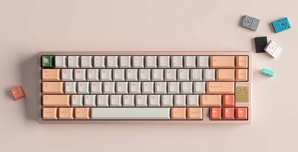 GMK peaches and cream keycaps,