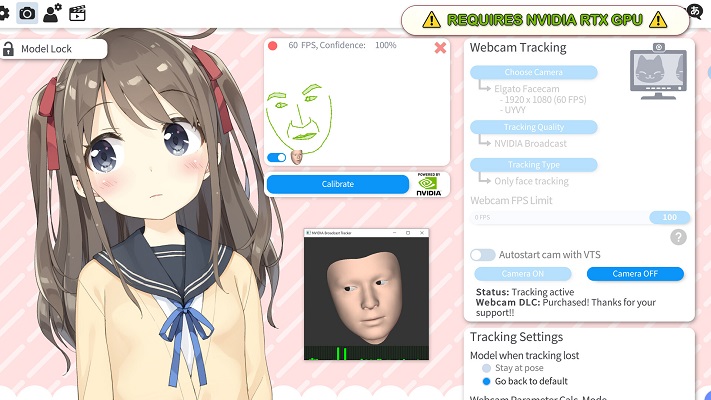 フェイスキャプチャーにはNVIDIA製グラボが推奨されている